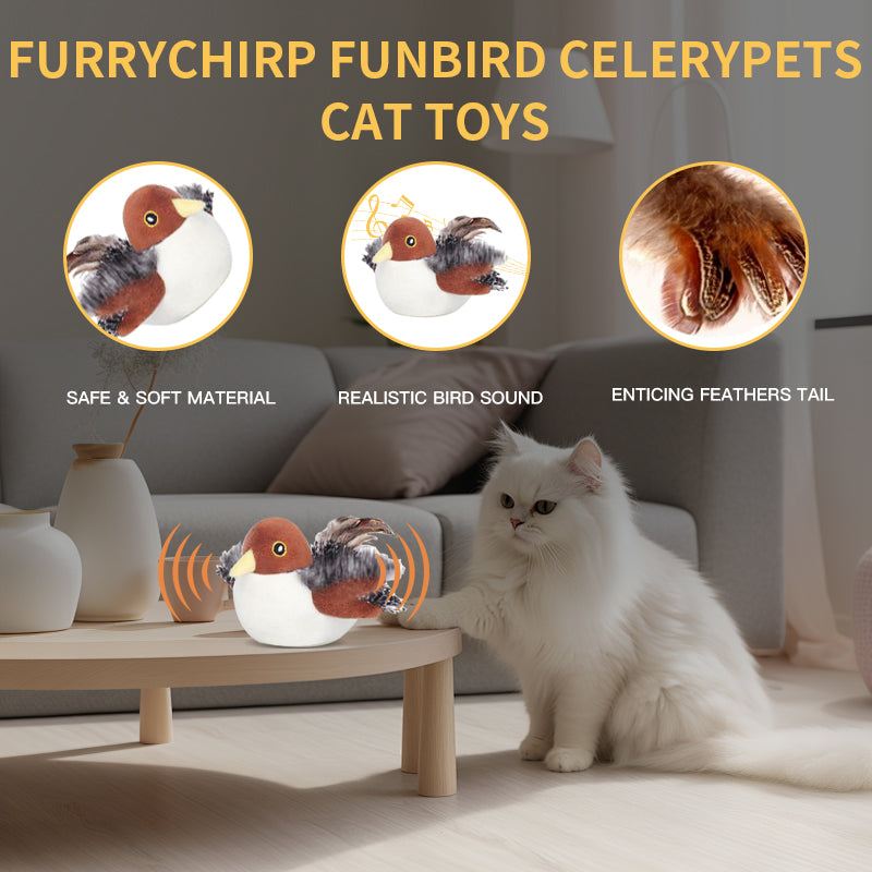 interactive chirping bird cat toy