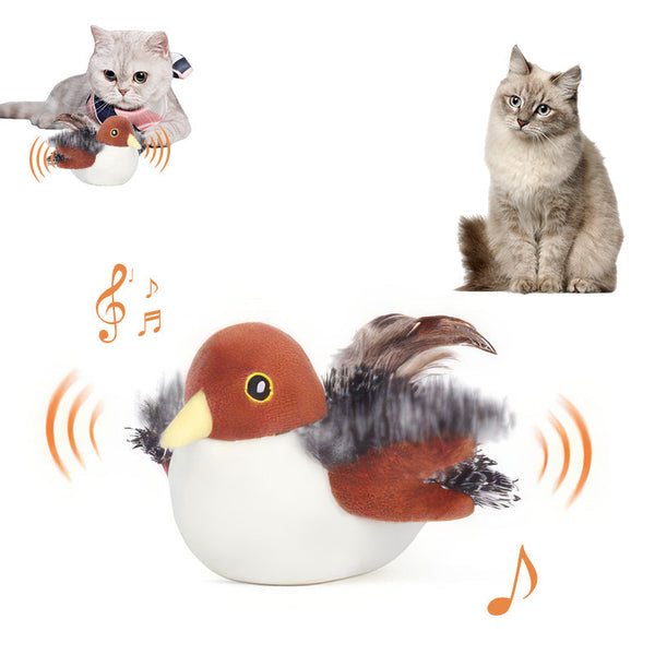 interactive chirping bird cat toy